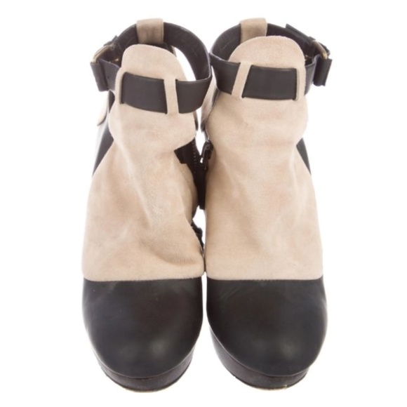 ***SOLD**********Balenciaga Shoes Black BeigeWedge - Picture 3 of 7